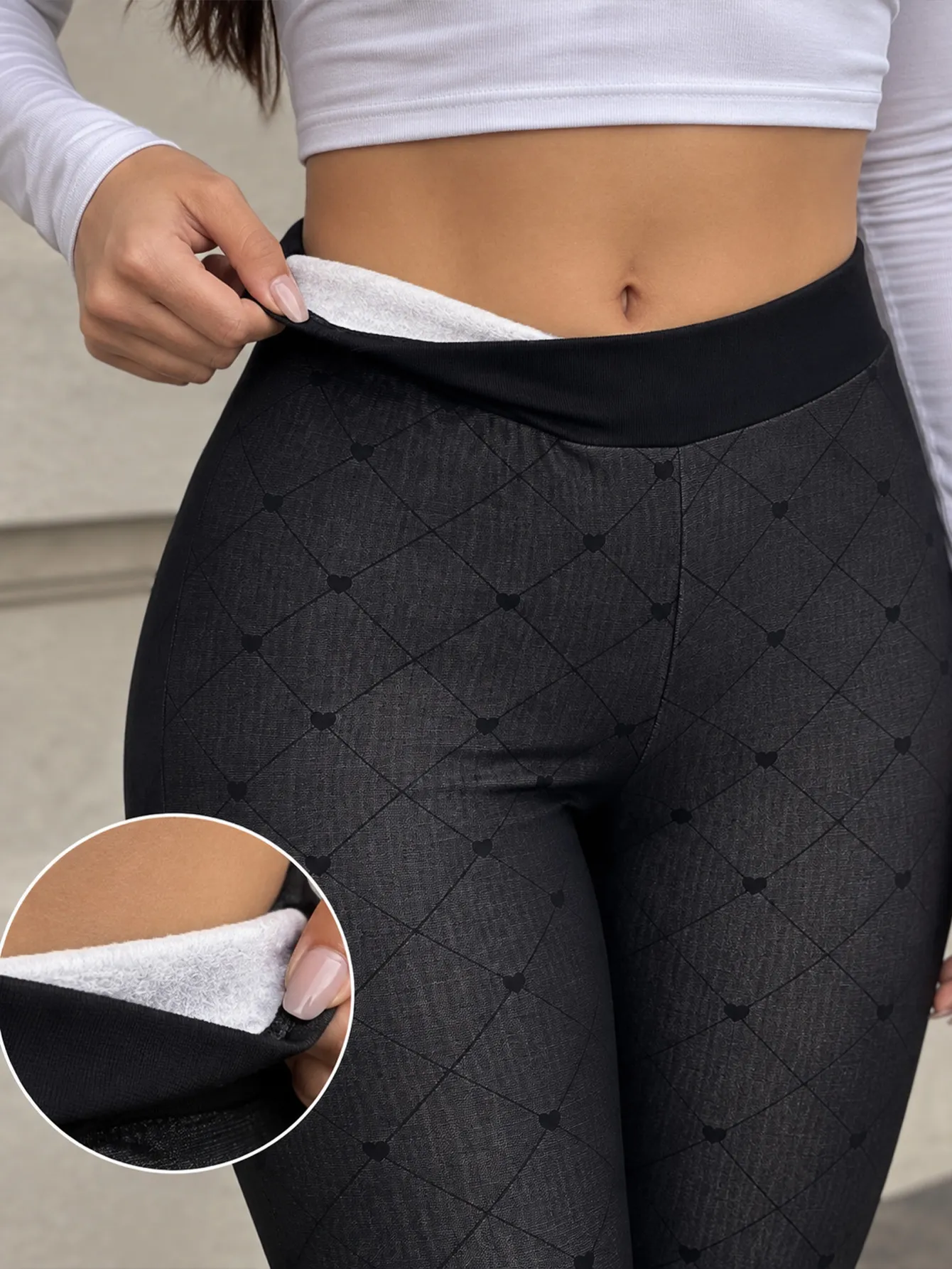 3309 Leggings forro afelpado con esampado 15533